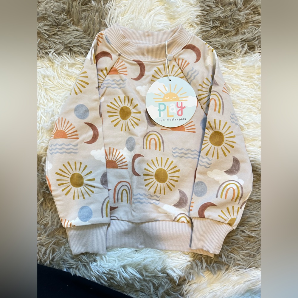 Little Sleepies Beige Sun and Moon Sweater